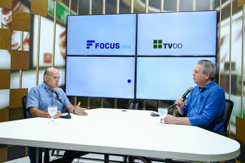 Roberto Cláudio e o jornalista Fábio Campos. Foto: Divulgação