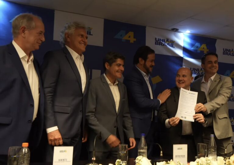 Imagens da filiação de RC ao União Brasil